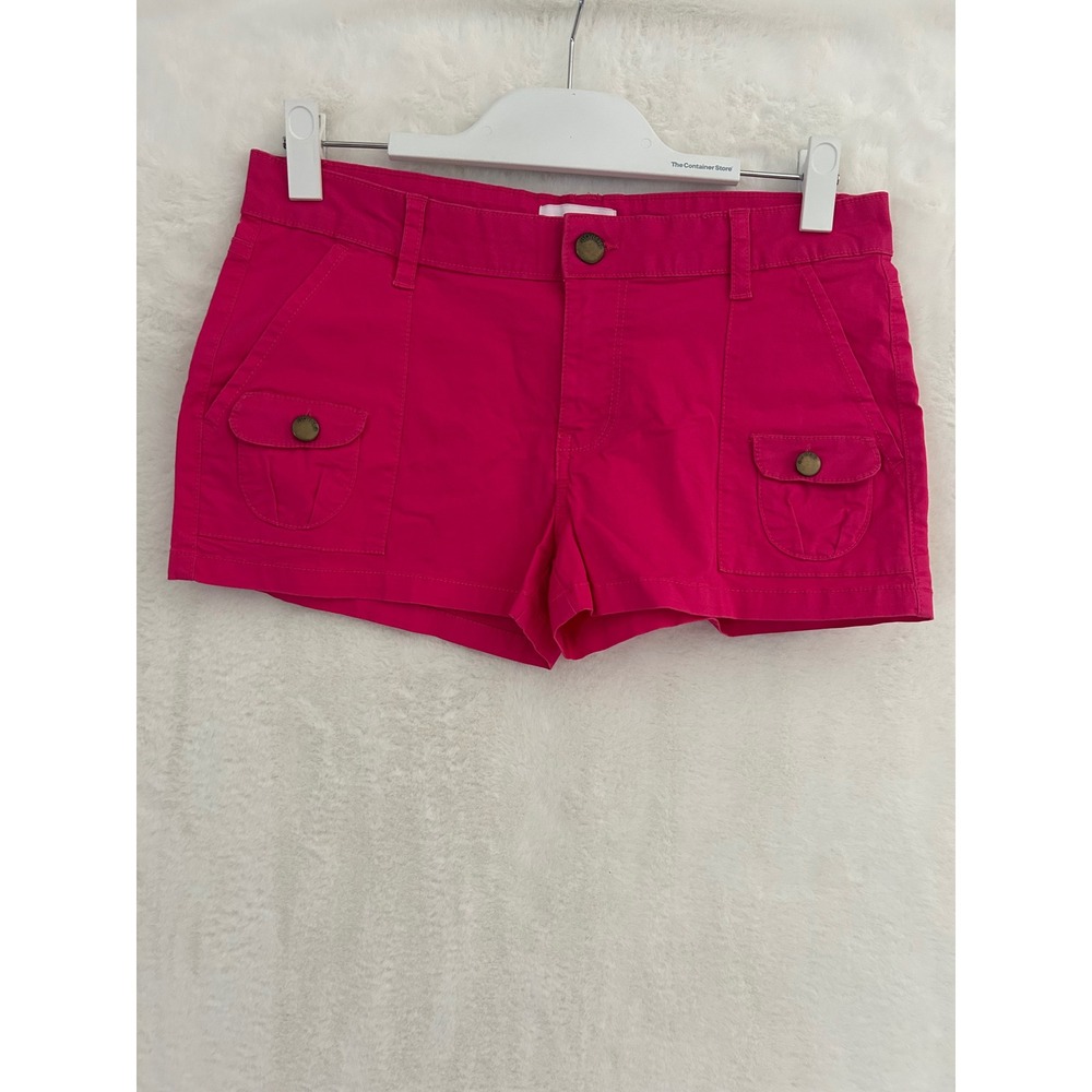 Bongo Womens Hot Pink Cargo Shorts Fuchsia Low Rise Cotton Blend Size 5